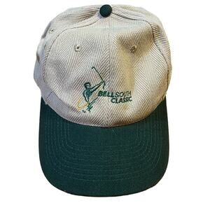 Vintage Headshots Bellsouth Classic Men's Golf Hat Adjustable 90s Green Tan Vtg